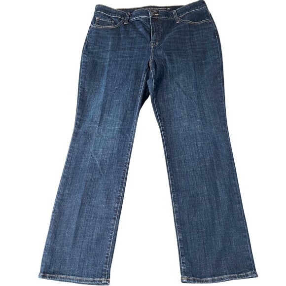 Chicos Womens So Slimming Girlfriend Straight Leg Jeans 2.5 (US 14R) Dark Blue - Picture 1 of 10